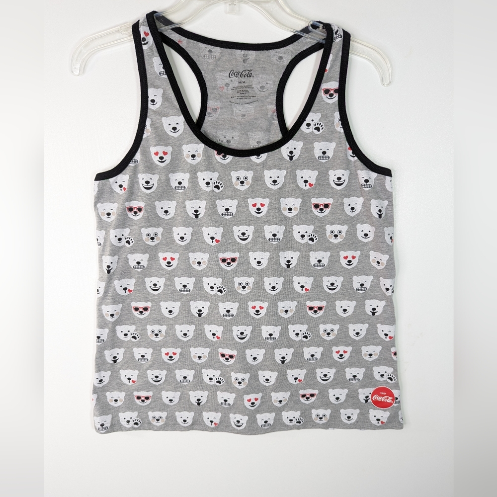 Coke Coca Cola Polar Bear Tank Top Gray M Womens